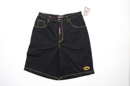 NOS Vtg 90s Streetwear Mens 38 Hip Hop Baggy Loose Fit Denim Jean Shorts Black - £54.95 GBP