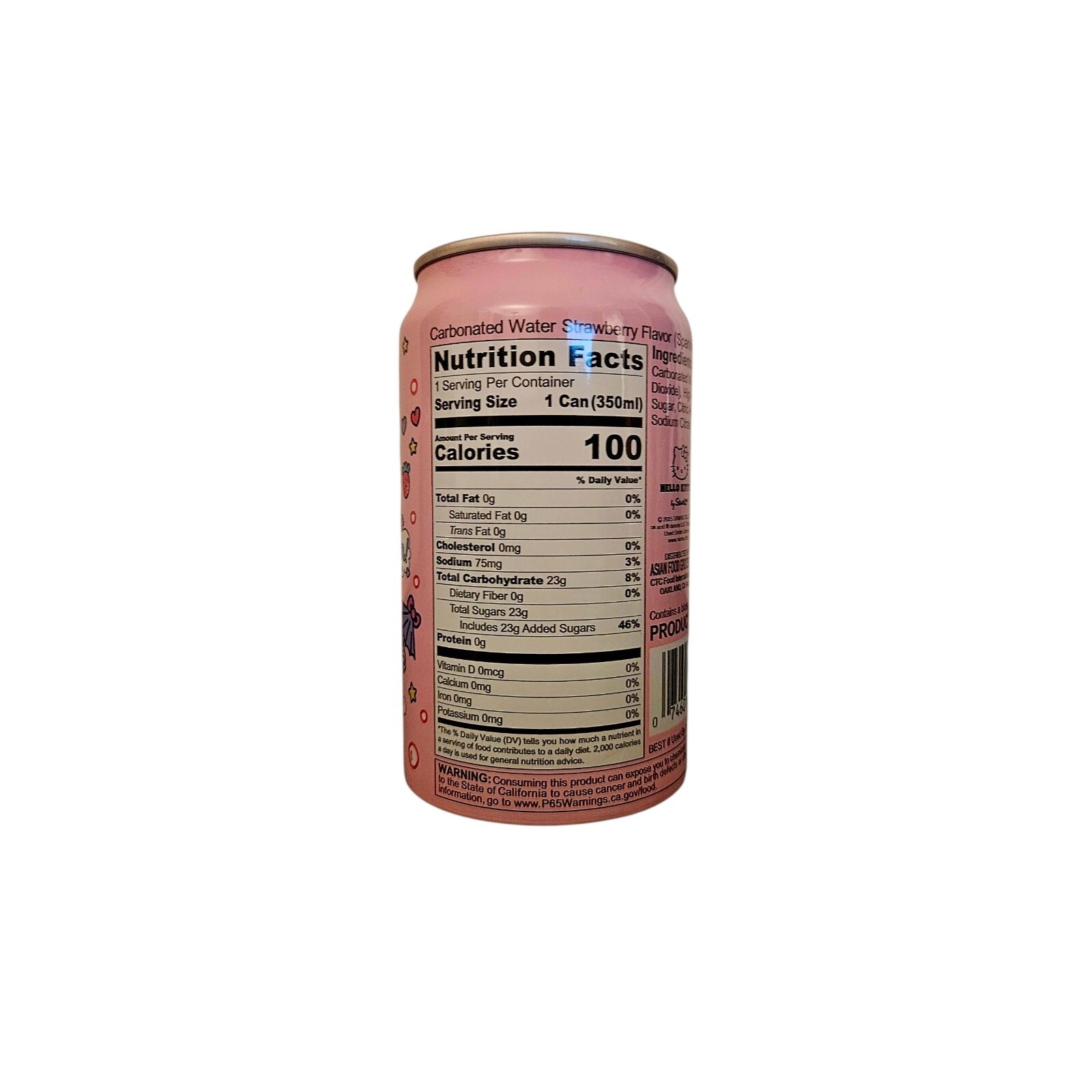 Hello Kitty Sparkling Soda Strawberry 11.83 fl oz - Product of Japan Item image 4