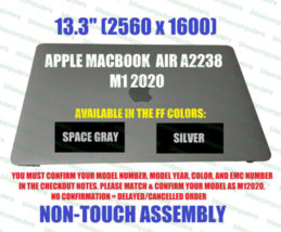 Lcd Full Screen Assembly Replacement Apple Mac Book Pro A2338 M1 2020 Silver Us - £196.94 GBP