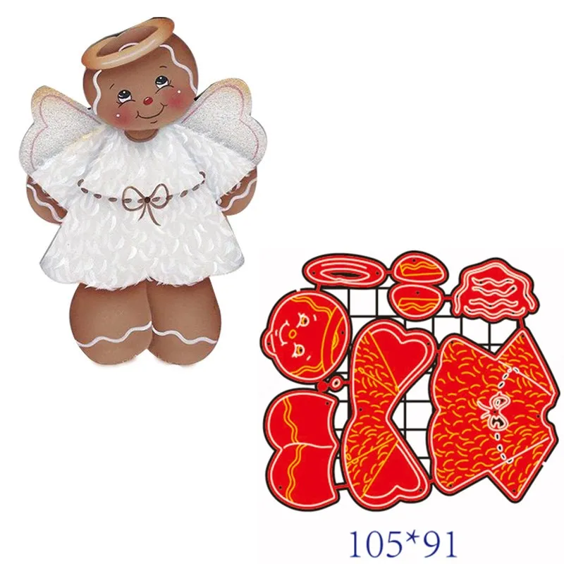 Christmas Angel Gingerbread Man Metal Cutting Dies Scrapbook Card Craft - £8.95 GBP