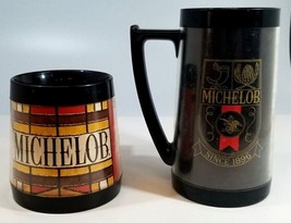 2 Vintage 1970&#39;s MICHELOB THERMO-SERV Plastic Beer Mug  - £19.41 GBP