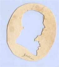 Oval Hollow Cut Silhouette of a Man 1800&#39;s - £50.84 GBP