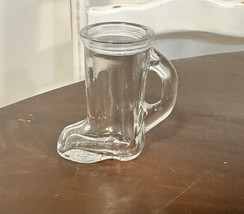 Western Cowboy Boot Shot Glass Clear 3&quot; Tall Barware - £2.87 GBP