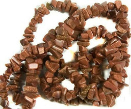 Goldstone Chip Beads 34&quot; - 36&quot; Endless Strand or Necklace Small -  Medium Chips - £1.54 GBP