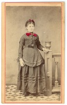 CIRCA 1880&#39;S Hand Tinted CDV Beautiful Young Girl Dress JS Aunspach Pillow PA - £7.44 GBP