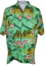 CREATIONS Hawaiian ALOHA shirt pit to pit 27 XL Caribbean dancers tropical poly - £18.03 GBP