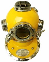 Nautical Yellow 18&quot; Diving Helmet US Navy Mark V Scuba Divers Helmet Replica - £164.58 GBP