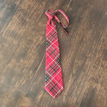 $26 JANIE and JACK red+green plaid tie boys tartan holiday valentine&#39;s necktie - £3.71 GBP