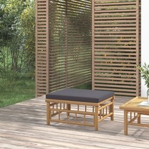 Patio Footstool with Dark Gray Cushion Bamboo - $132.49