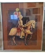 Vintage 1979 Armoured Knight and Horse Framed Matted Art Print Don Magee... - £120.93 GBP