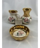 Prinknash Abbey Pottery Vase Jar &amp; Trinket England Porcelain 24K Gold In... - $110.59 CAD