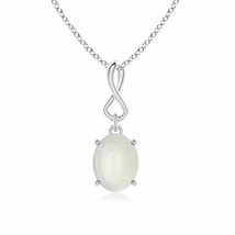 ANGARA Moonstone Dangle Pendant with Infinity Loop Bale in Silver (Size-9x7mm) - £125.55 GBP+