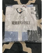 Members Only Mens Button Up Long Sleeve White/blue Shirt Size Small - $38.06 CAD