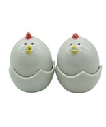 Vintage Chickens Hens Nest Salt Pepper Shaker White Japan Ron Gordon Des... - £11.54 GBP