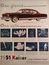 1950 LIFE Ad Advertisement 1951 KAISER Deluxe 4 Door Sedan Automobile! - $10.80