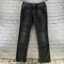 Justice Girls Premium Black Denim Jeans Sz 16R Dark Wash Pockets Simply Low - £9.33 GBP