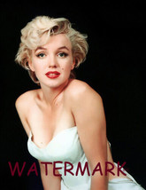 Iconic Marilyn Monroe Gorgeous White Silk Dress Red Lips Publicity Photo 8X10 - £6.99 GBP