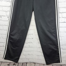 Adidas Athletic Pants Mens Sz L Black White Striped Track Sweatpants Gym  - $19.79