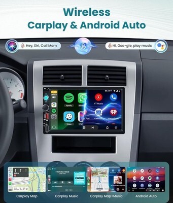 Double Din Car Stereo with Wireless Carplay & Android , 7 Inch HD Touch back up Item image 2