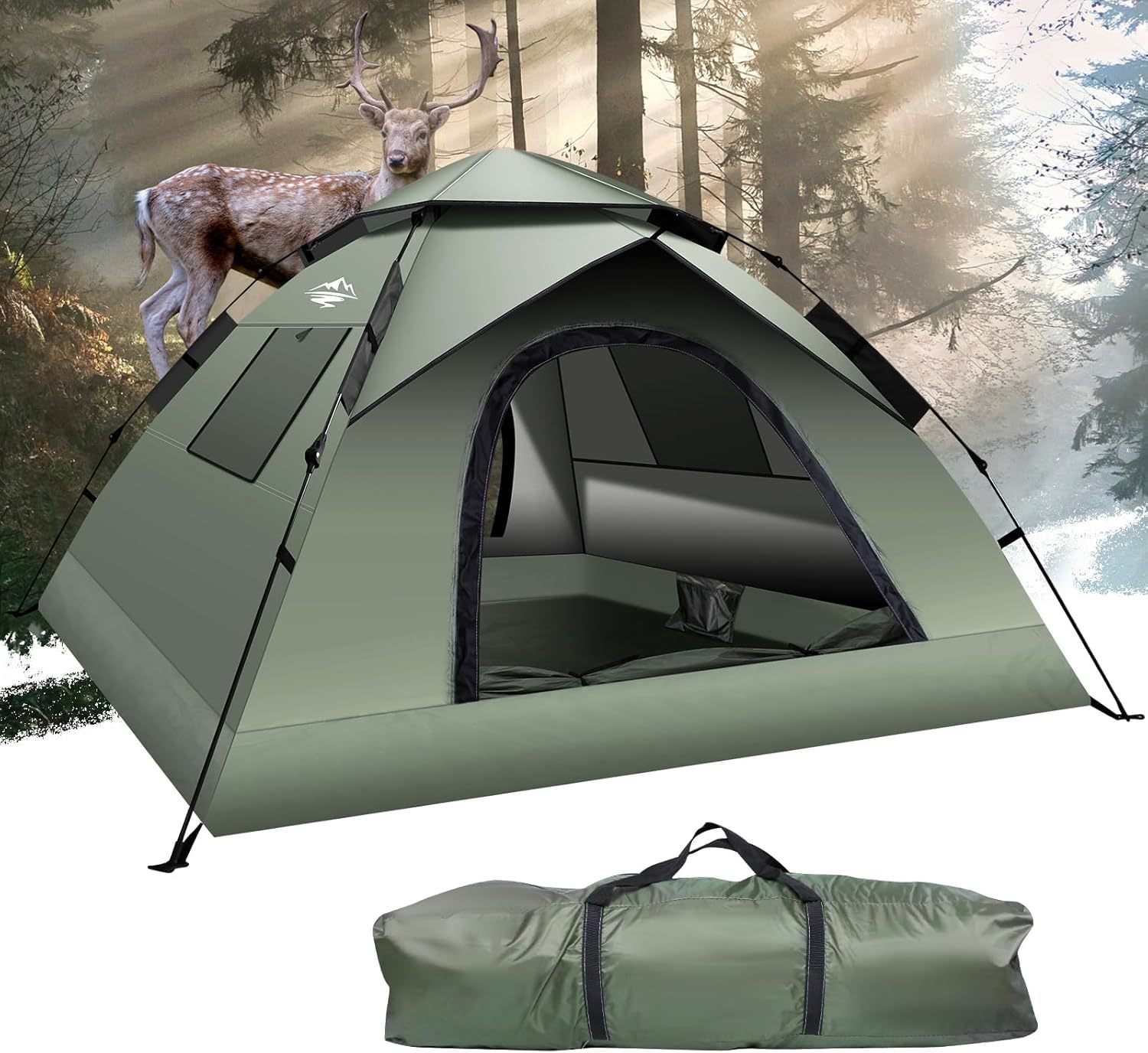 Instant Pop Up Tents For Camping, 2-3 Person Camping Tent 60S Automatic ... - $103.92
