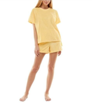 Roudelain Soft Terry Cloth T-Shirt &amp; Shorts Set-Heather Yellow Iris - £16.76 GBP