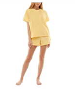 Roudelain Soft Terry Cloth T-Shirt &amp; Shorts Set-Heather Yellow Iris - £16.78 GBP