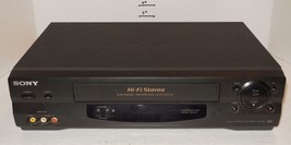 Sony VCR Player VHS Cassette Recorder 4 Head HiFi SLV-N55 AV Cables Tested Works - £74.00 GBP