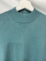 Drapers &amp; Damons Robins Egg Blue W Metallic  Vtg Style Mock Neck Sweater Top PL - £21.09 GBP