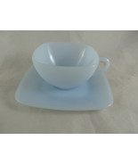 Vintage Fire King Delphite Blue Azurite Square Cup and saucer - $21.71 CAD