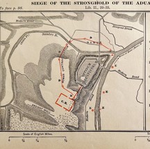 Map Of Siege In Aduatuci Stronghold 1886 Victorian Caesar&#39;s Gallic War D... - $24.99