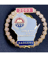 Wisconsin Amvets Veterans USA Metal State Shape Appleton State Conventio... - $12.95