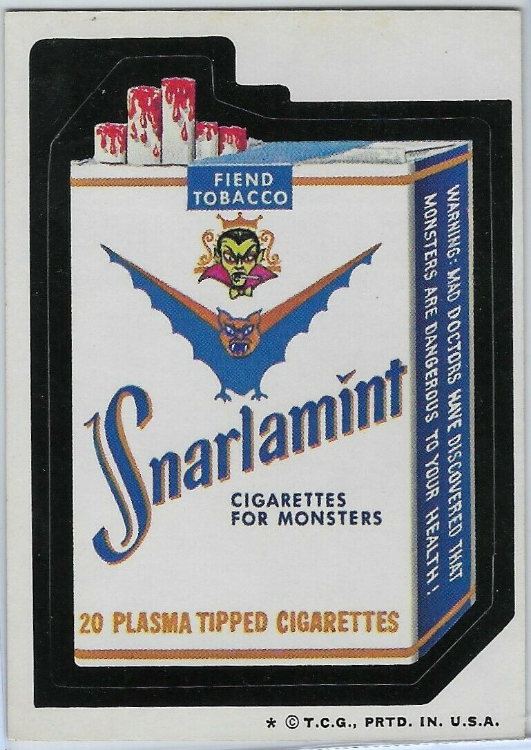Snarlamint 1974 Wacky Packages 6th series Spoof of Parliament Cigarettes - $14.99