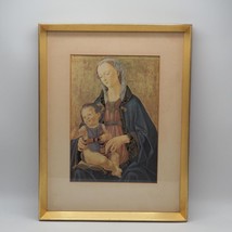 Vintage Domenico Ghirlandaio Madonna E Bambino Stampa Religioso Incornic... - $282.14