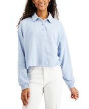 MSRP $34 Self Esteem Juniors&#39; Cropped Fleece Polo Shirt Size Medium (STAIN) - £7.75 GBP