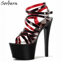 17Cm Clear High Heels Gladiator Sandals For Women Platform Shoes Summer Spike He - £135.45 GBP