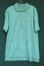 Peter Millar Polo Shirt Mens L Pga National Resort &amp; Spa Palm Beach Logo Stripe - £22.50 GBP