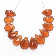 24.00 Cts Natural Hessonite Pear Beads Loose Gemstones 8x5mm to 10x7mm - £6.76 GBP