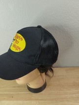 Bass Pro Shops Fishing Trucker Hat Mesh Cap Adjustable SnapBack Black with logo - £6.89 GBP