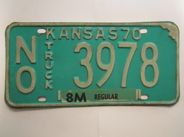 License Plate Truck Tag 1970 Kansas No 3978 [Z271] - £5.35 GBP