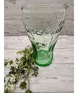 Vintage Embossed Coke Coca-Cola Green Drinking  Glass Tumbler Set of 4 - $15.51