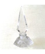 Vintage art deco glass clear ornate  perfume bottle with tall stopper - $54.40