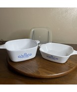 (2) Corning Ware Blue Cornflower P-43-B &amp; P-41-b Storage Dish w/1 Plasti... - $314.87 MXN