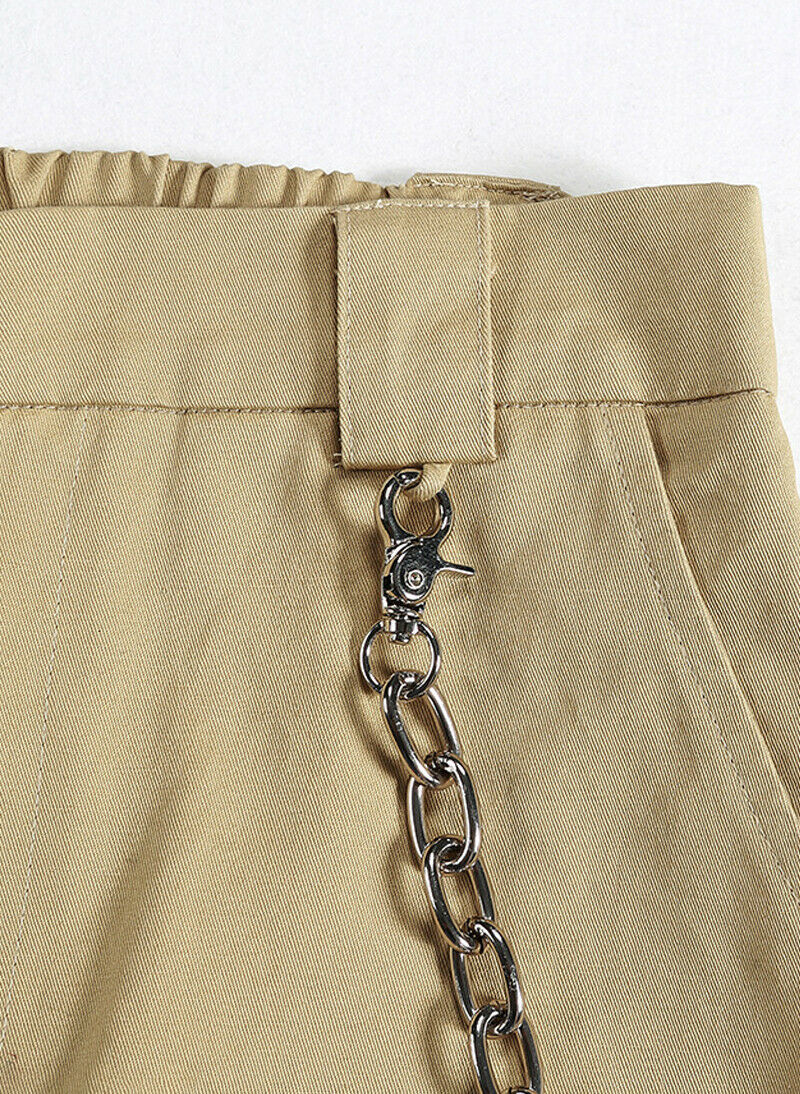 Women's Celeb Style Emily High Waisted Relaxed-fit Chain Pants in Tan 12 AUS  Item image 9
