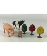 Safari Ltd Holstein Calf Pig Hamster Maple Tree Aspen Tree 6pc Lot Figur... - $15.79