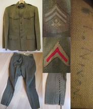 named WW1 US Uniform &quot;F.L. NIXON&quot; Tunic Trousers pants Wool Corporal 1917 ARMY - £422.75 GBP