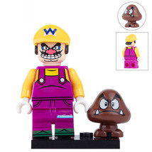 Wario with Goomba Mario Bros Custom Printed Lego Compatible Minifigure Bricks - £2.35 GBP