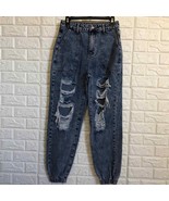 Shein high rise front distressed acid washed jogger jeans size M (6) - £26.46 GBP