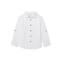 Wonder Nation Toddler Boys&#39; Long Sleeve Button Front Shirt, White Size 2... - £12.38 GBP