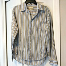 BKE Buckle Mens Sz M Striped Long Sleeve Blouse Button Up Shirt Top  - £10.11 GBP
