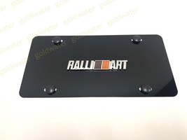 3D Ralliart Emblem Badge Black Aluminum Vanity Front License Plate Mitsu... - $28.93